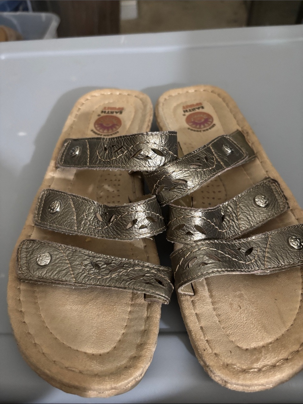 Earth Spirit Women's Metallic Bronze Slide Sandals